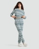 image 1 of F&F Fair Isle Print Top and Bottoms Pyjamas in Multi Green