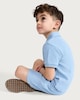 image 2 of F&F Boys 2-Piece Pure Cotton Textured Polo Shirt and Shorts Set in Blue