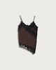image 4 of F&F Asymmetric Hem Lace Trim Cami Top in Multi Brown