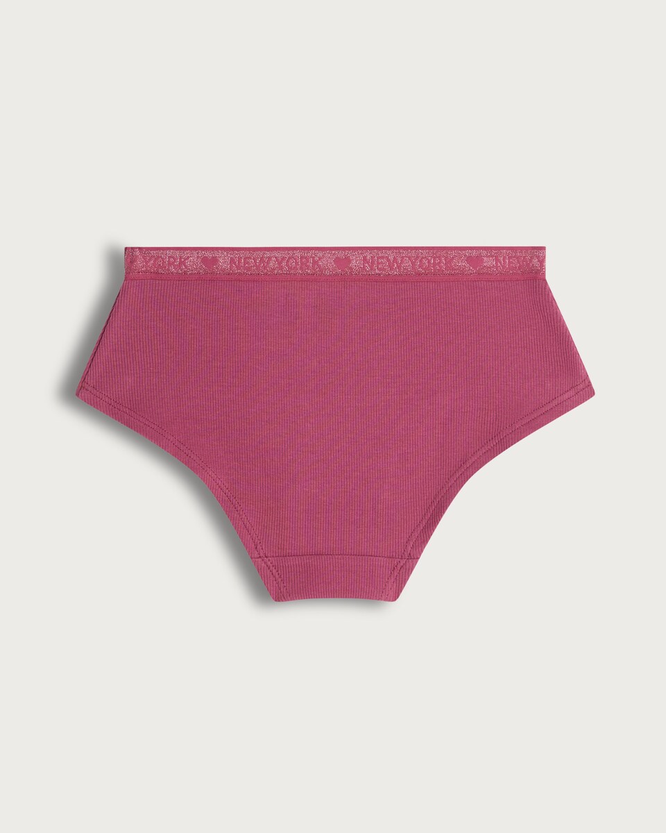 image 1 of F&F Girls 7-Pack Cotton Rich Ribbed Glitter City Print Short Knickers in Multi