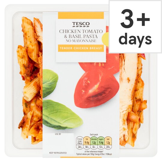 Tesco Chicken Tomato & Basil Pasta Salad 300G Tesco Groceries