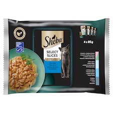 Sheba Select Slices teljes értékű nedves eledel felnőtt macskáknak halválaszték 4 x 85 g (340 g)