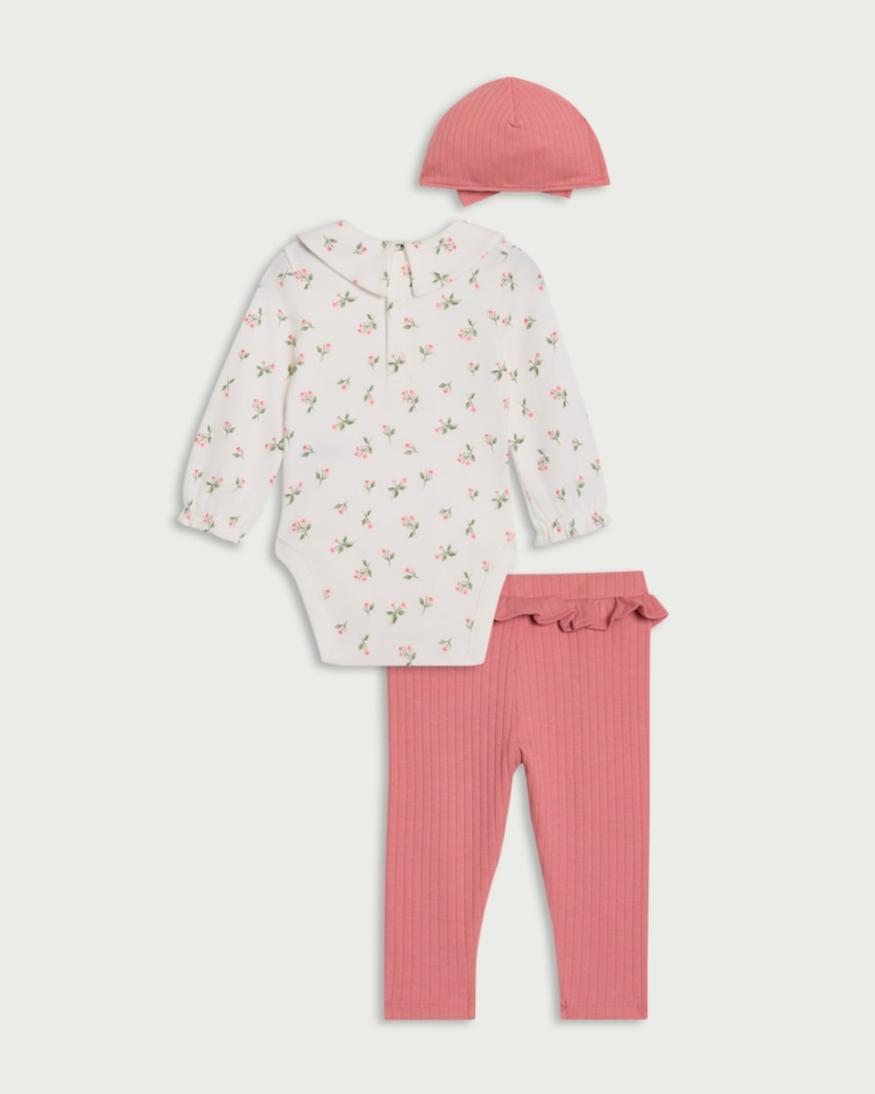 image 1 of F&F Baby 3-Piece Pure Cotton Set in Pink