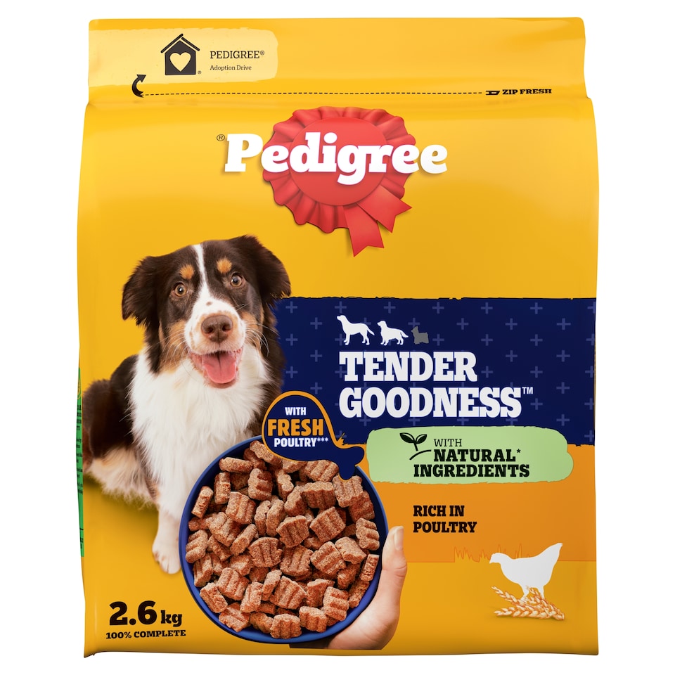 Pedigree Dry Dog Food Tender Goodness with Poultry 2.6kg