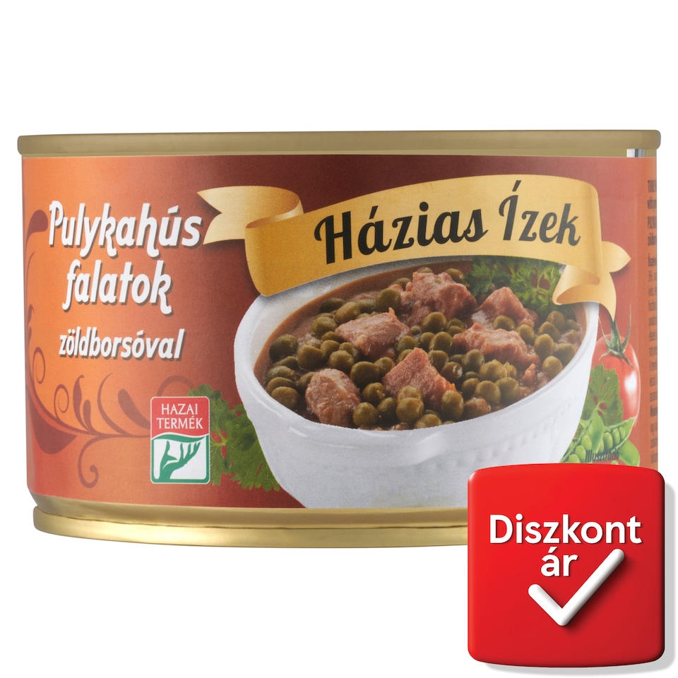 Házias Ízek Turkey Meat Bites with Green Peas 400 g