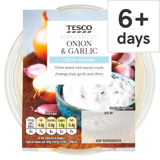 Tesco Reduced Fat Onion & Garlic Dip 200G Tesco Groceries
