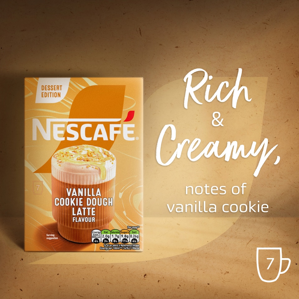 image 1 of Nescafe Vanilla Cookie Dough Latte Sachets 7x19.5g
