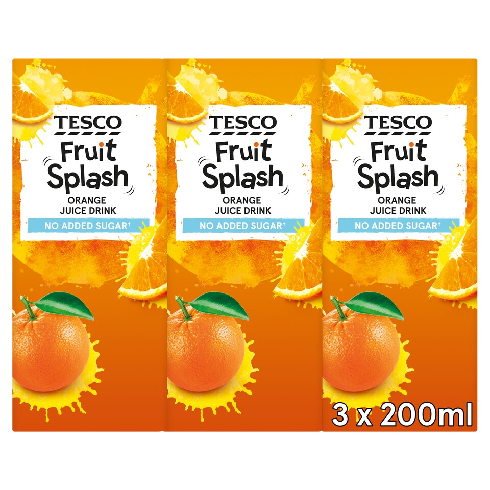 Tesco Whole Orange Juice Drink No Added Sugar 3X250ml