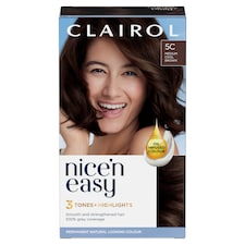 CLAIROL NICE'N EASY CREME PERMANENT HAIR DYE - 5C MEDIUM COOL BROWN