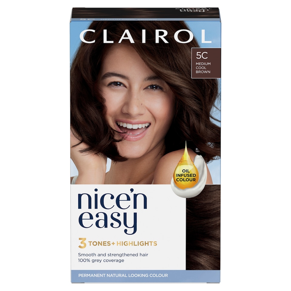 image 1 of CLAIROL NICE'N EASY CREME PERMANENT HAIR DYE - 5C MEDIUM COOL BROWN