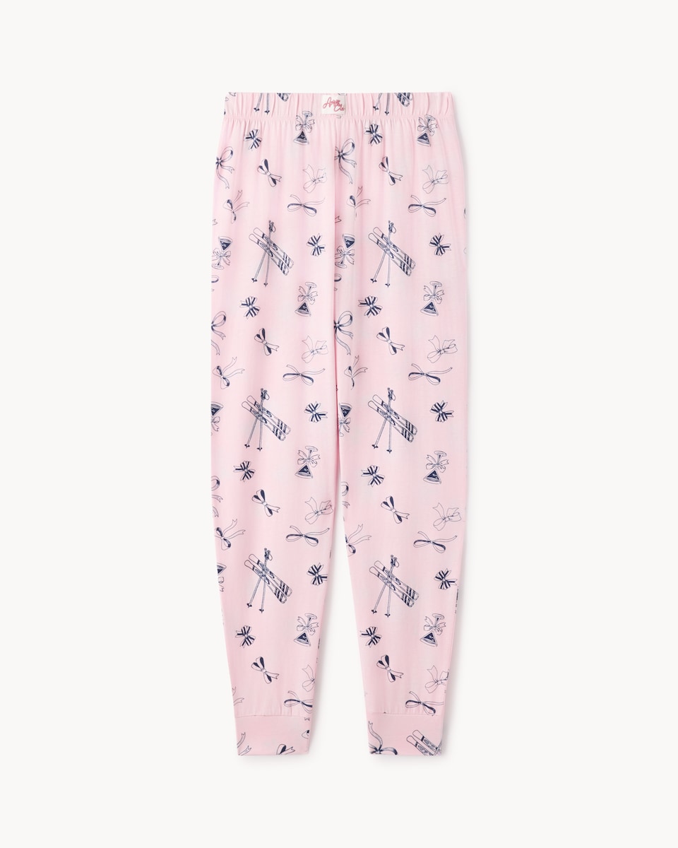 image 1 of Christmas Pure Cotton Pyjama Bottoms in Pink