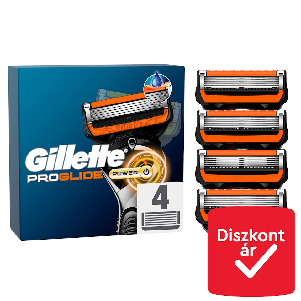 image 1 of Gillette ProGlide Power Razor Cart Refills for Men, 4 Razor Blade Refills, Precision Trimmer