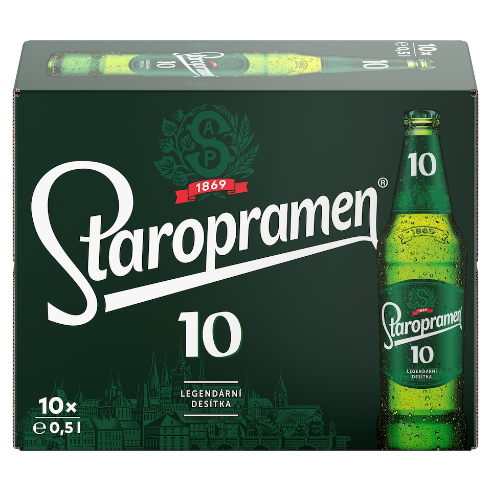 Obrázek 1 pro produkt Staropramen 10 pivo výčepní světlé 10 x 0,5l