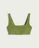 image 4 of F&F Crinkle Textured Scoop Neck Bikini Top in Green