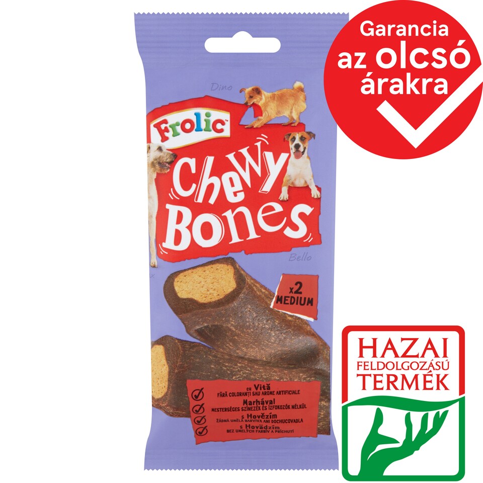 Frolic Chewy Bones Complementary Pet Food for Adult Dogs with Beef 2 pcs 170 g