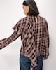 image 4 of F&F Checked Cape Detail Blouse in Burgundy