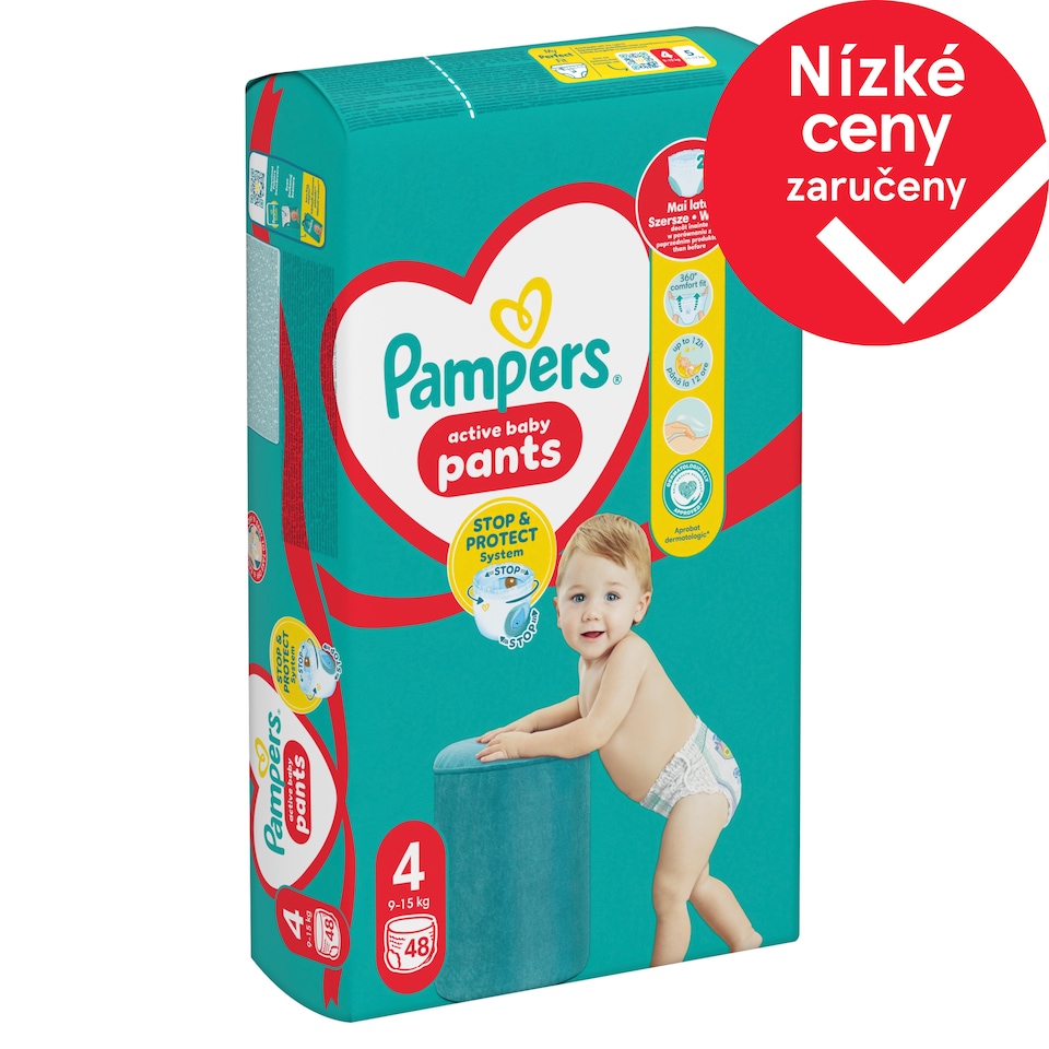 image 1 of Plenkové Kalhotky Pampers Active Baby Pants, Velikost 4, 48 Plenky, 9kg-15kg