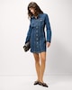 image 1 of F&F Pure Cotton Denim Mini Shirt Dress in Navy
