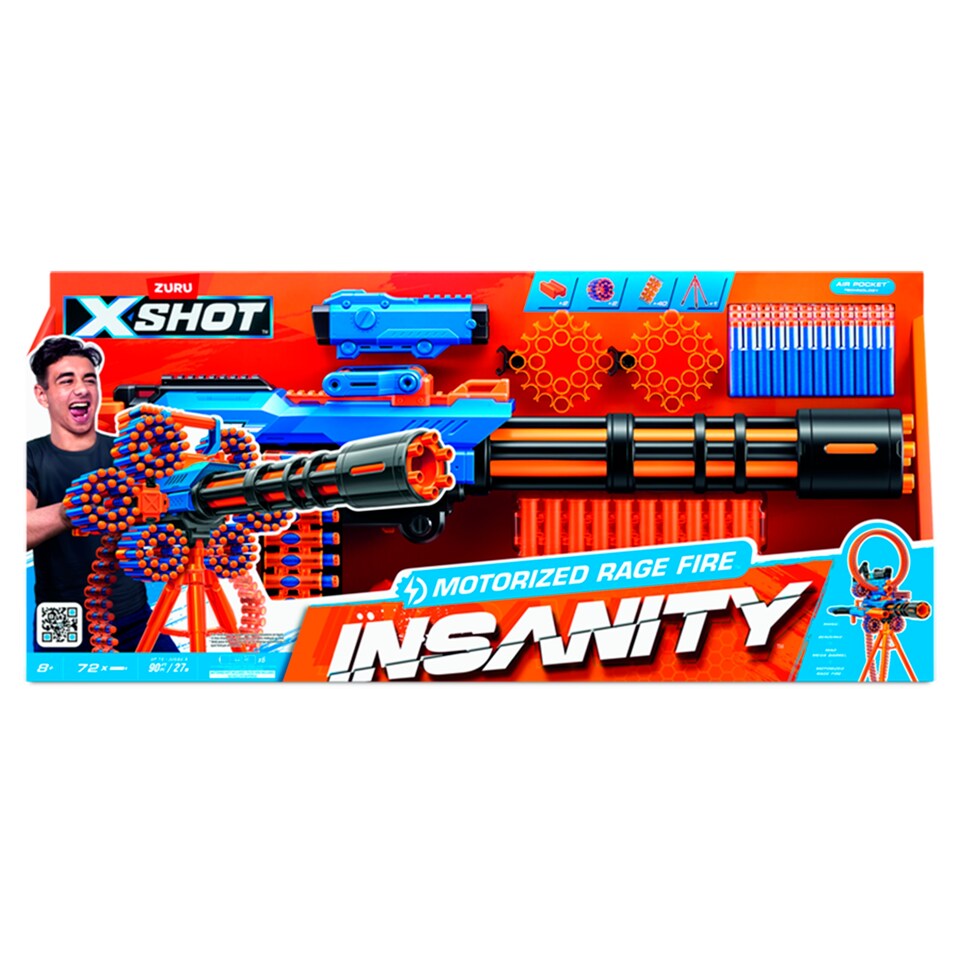 Zuru X-Shot Insanity Motorized Rage Fire Gatlin pistol