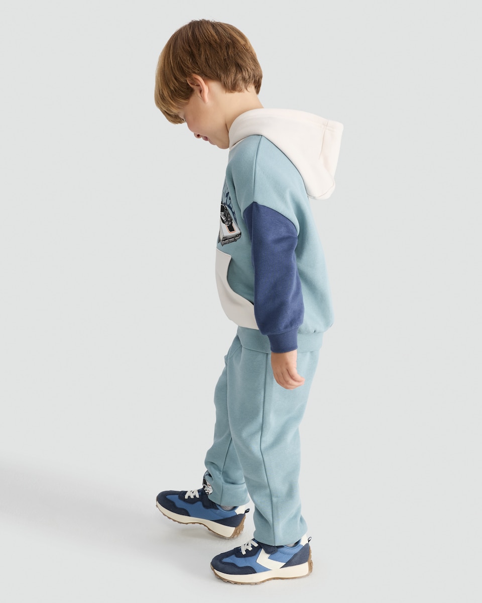 image 1 of Hot Wheels 2-Piece Cotton Rich Hoodie and Joggers Set in Blue