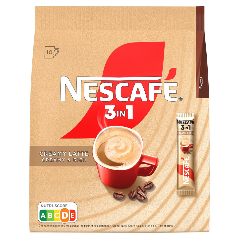 NESCAFÉ 3in1 Creamy Latte, Instant Coffee, 10 Bags x 15 g (150 g)