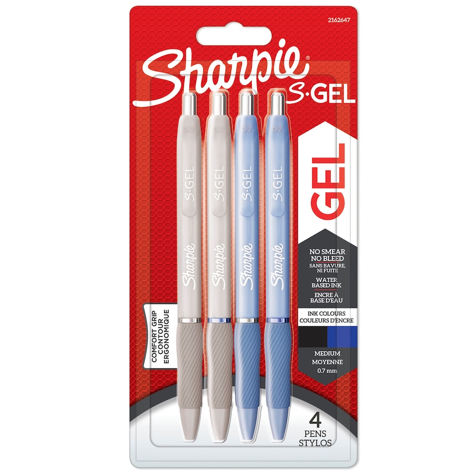 image 1 of Sharpie S Gel Pens 4 Pack White & Blue
