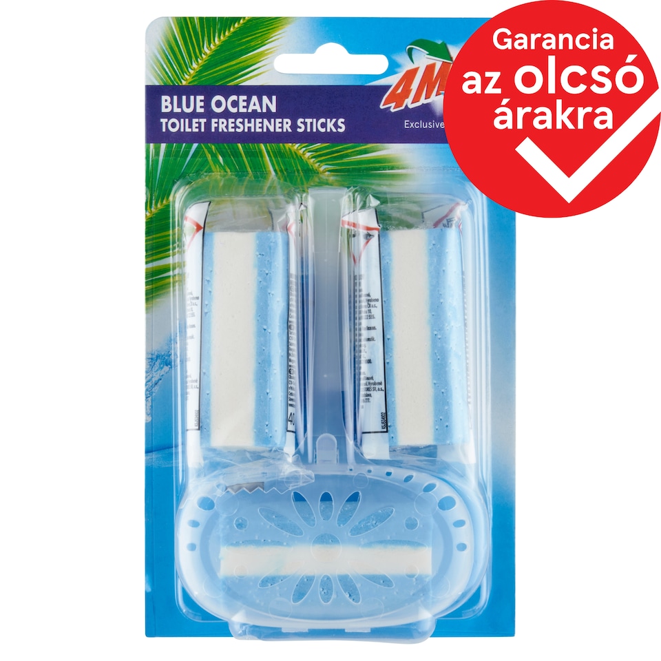 4MAX Blue Ocean Toilet Freshener Sticks 3 x 40 g (120 g)