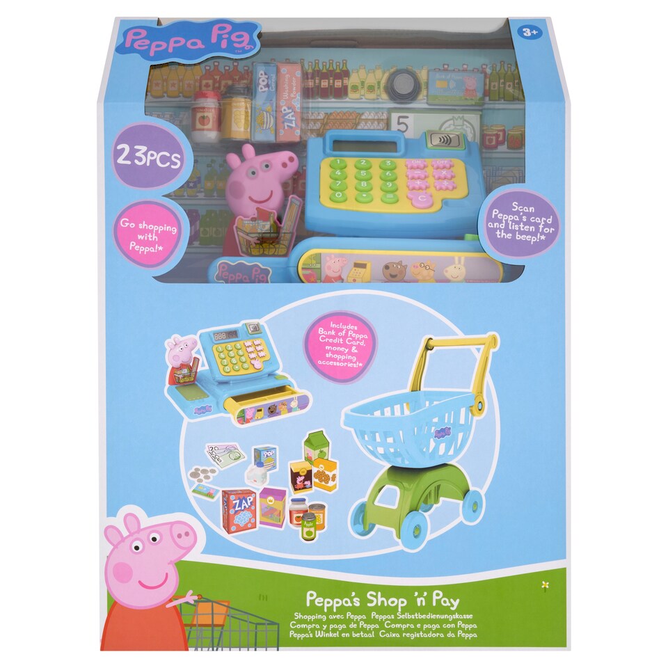 Peppa Pig pénztárgép és bevásárló kocsi