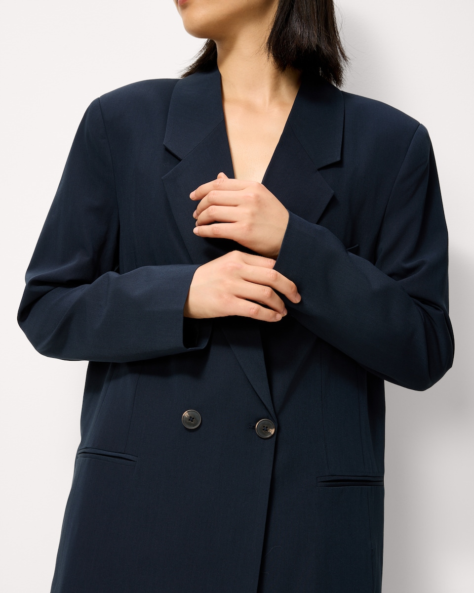 image 1 of F&F Tailored Double Breasted Blazer in Navy