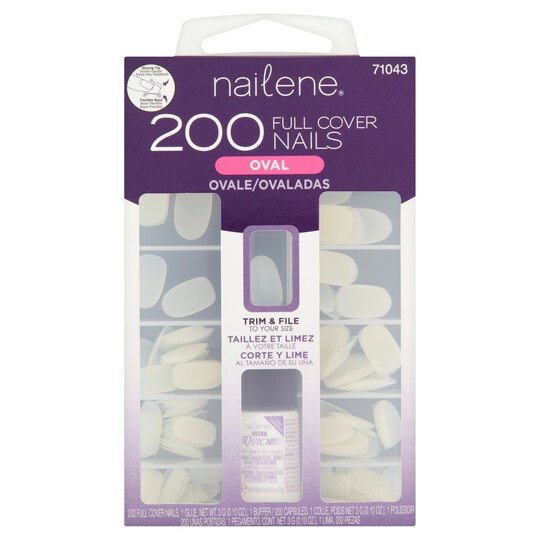 Nailene 200 Count Nail Full Cover Oval Tesco Groceries