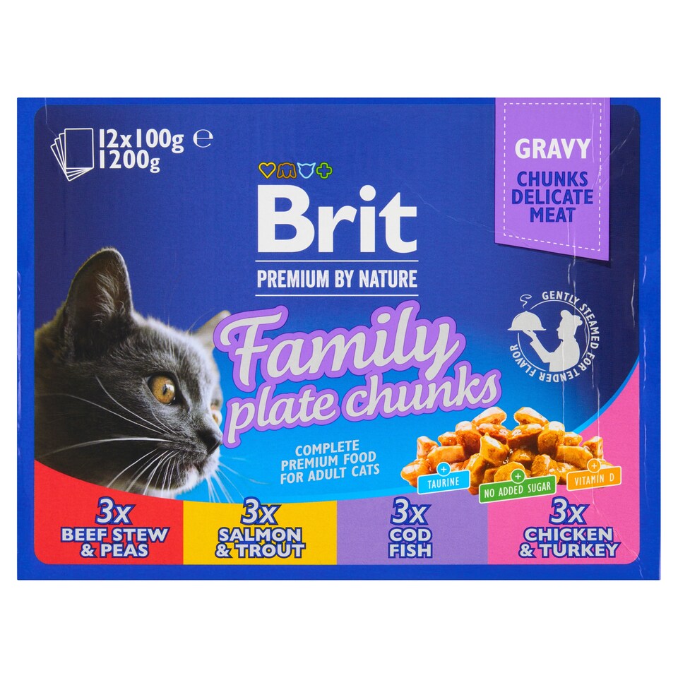 Obrázek 1 pro produkt Brit Premium by Nature Kompletní prémiové mokré krmivo pro dospělé kočky 12 x 100g (1200g)