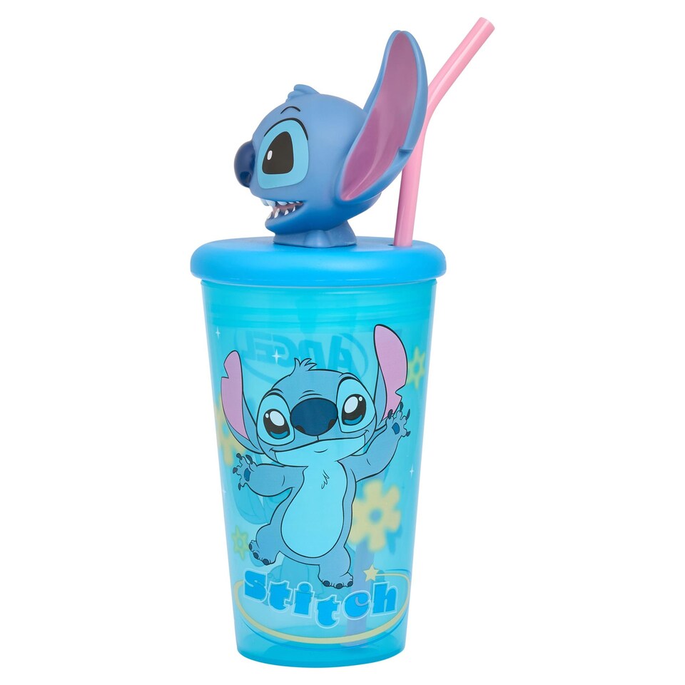 image 1 of Stitch 3D Head Water Bottle Tumbler