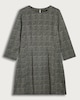 image 4 of F&F Textured Check Print Long Sleeved Shift Dress in Multi Black White