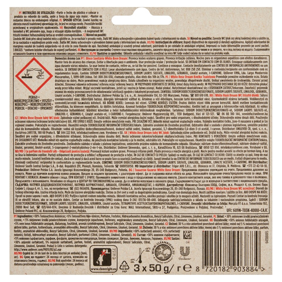 obrázok 1 z Domestos Aroma Lux White Rose 3 x 50 g