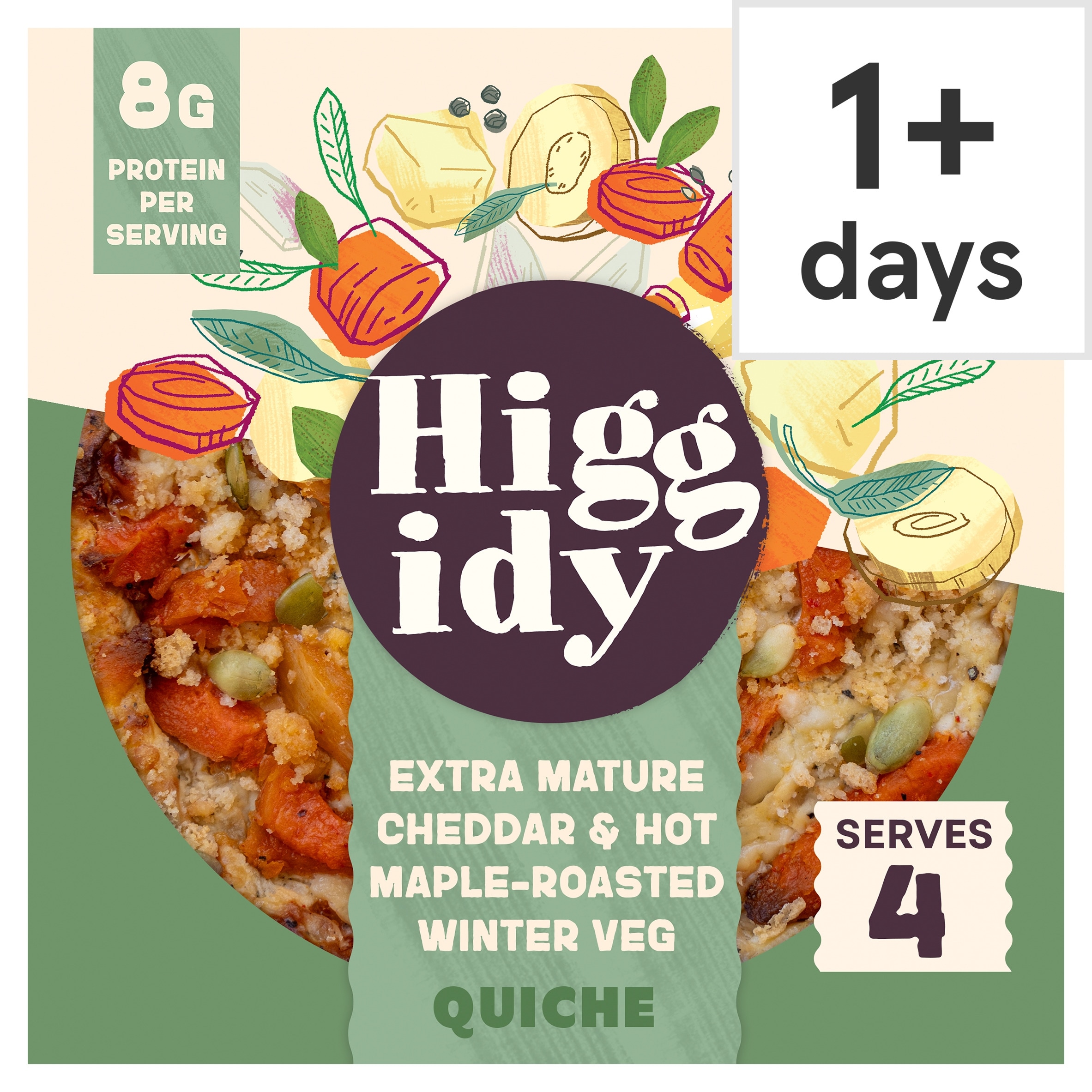 Higgidy Cheddar & Hot Maple Roasted Winter Veg Quiche 400g