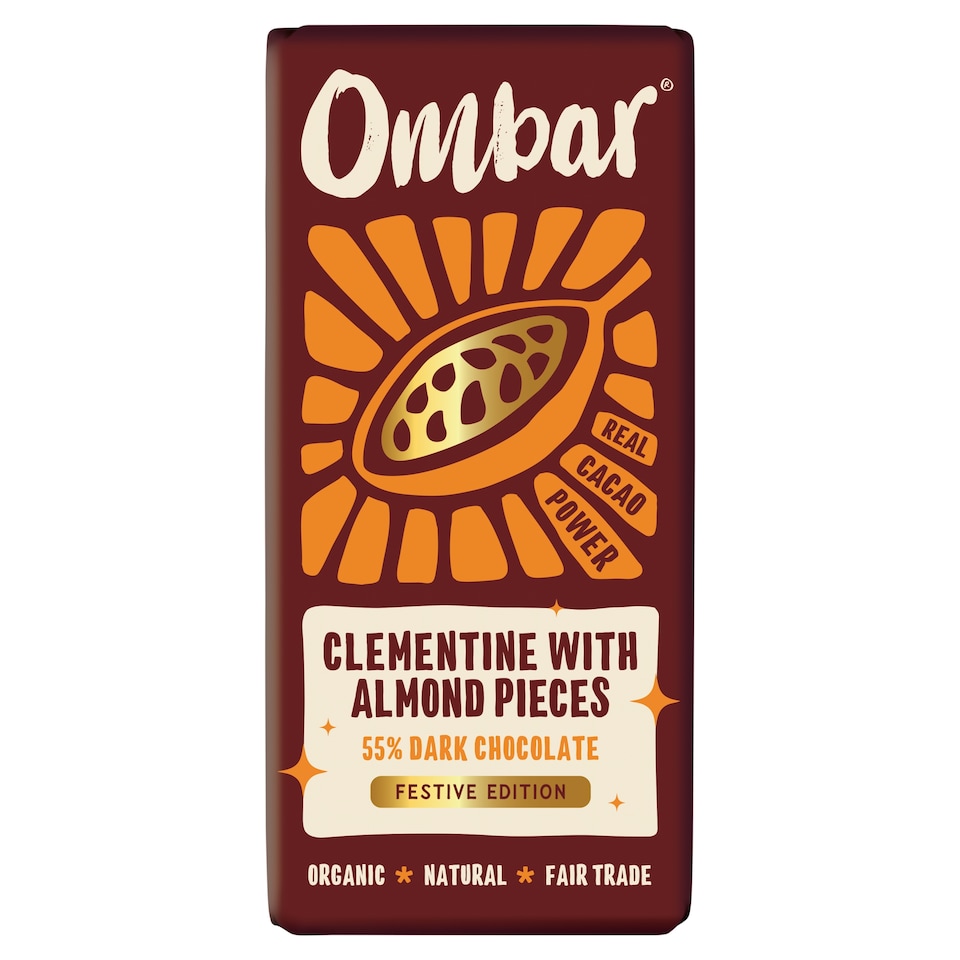 Ombar Clementine & Almond chocolate bar 70g