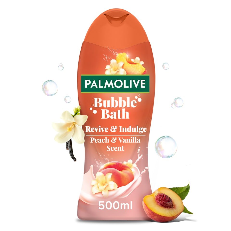 image 1 of Palmolive Revive & Indulge Peach & Vanilla Scent Bubble Bath 500ml