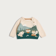F&F Baby Pure Cotton Woodland Animal Jumper in Green
