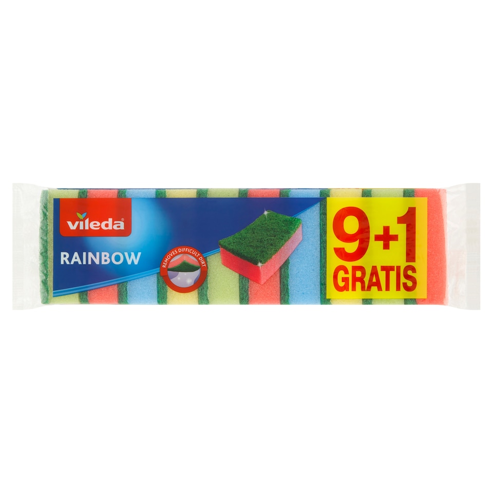 obrázok 1 z Vileda Rainbow hubky na umývanie riadu 10 ks