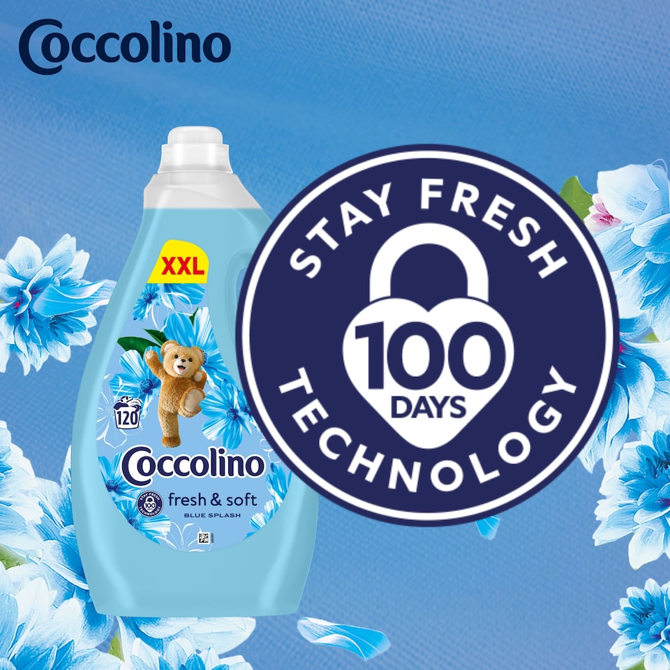 image 1 of Coccolino Fresh & Soft Blue Splash Concentrated Fabric Softener 120 Washes 3000ml