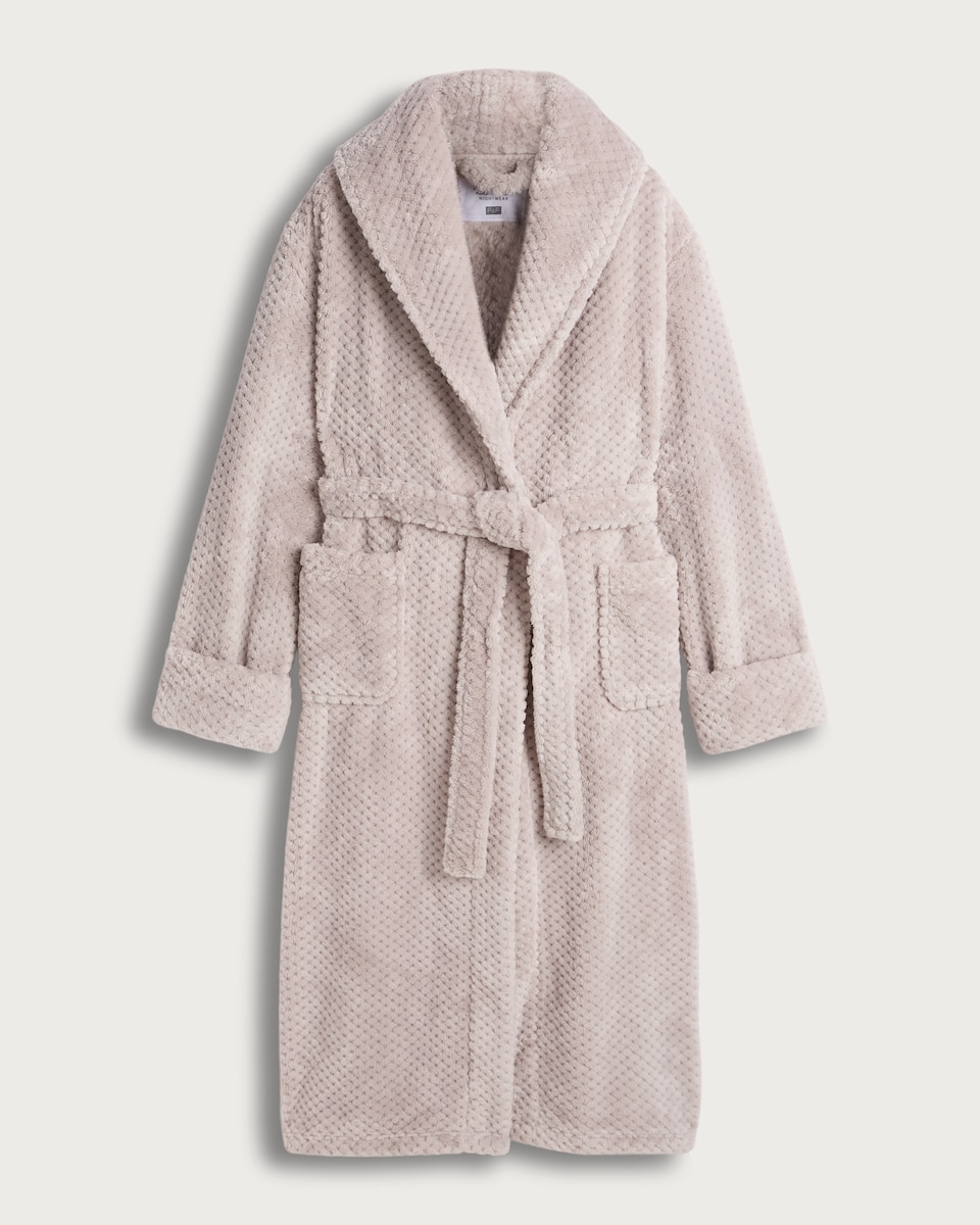 F&F Fleece Honeycomb Textured Dressing Gown in Purple