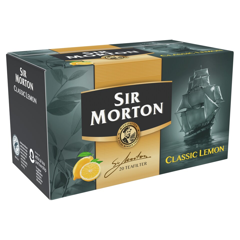 Sir Morton Classic Lemon citromízű fekete tea citromhéjjal 20 filter 30 g  1. kép