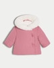 image 1 of F&F Baby Bow Detail Hooded Wrap Coat in Pink