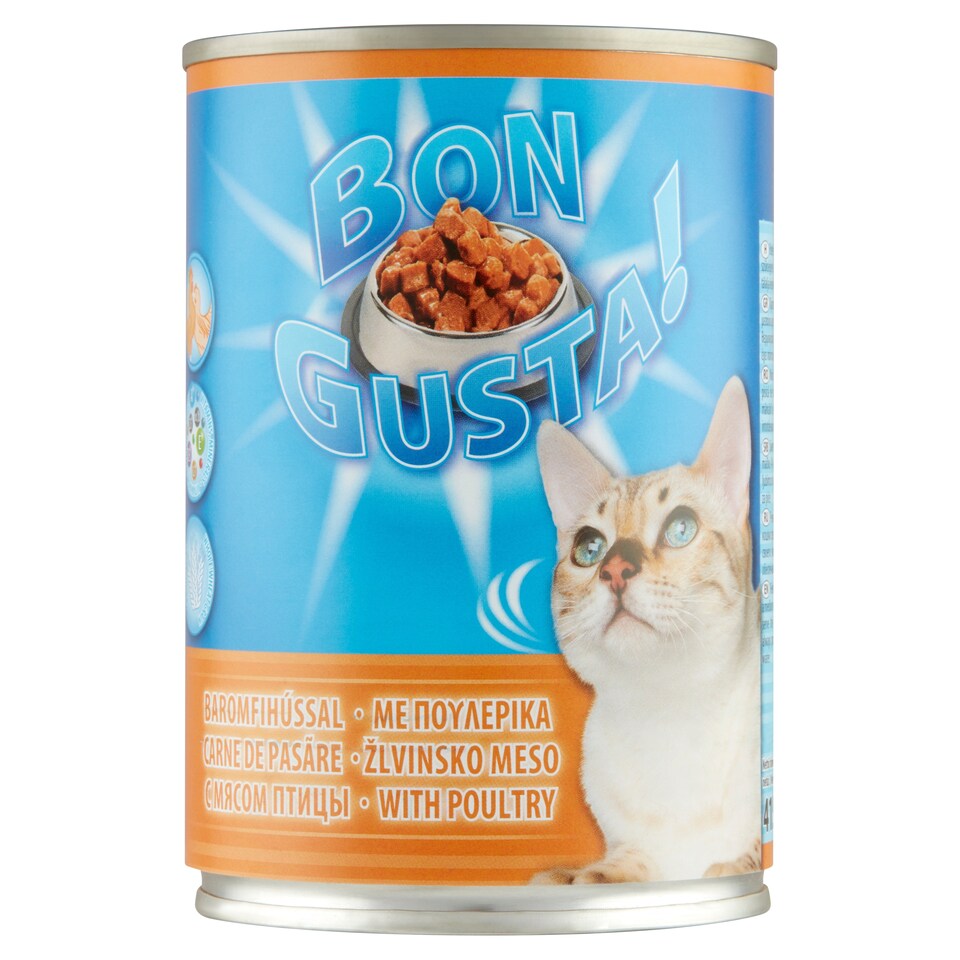 Bon Gusta! Complete Pet Food for Adult Cats with Poultry Meat 415 g