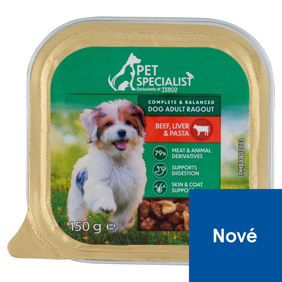 Pet Specialist Ragú s hovězím, játry a těstovinami 150g
