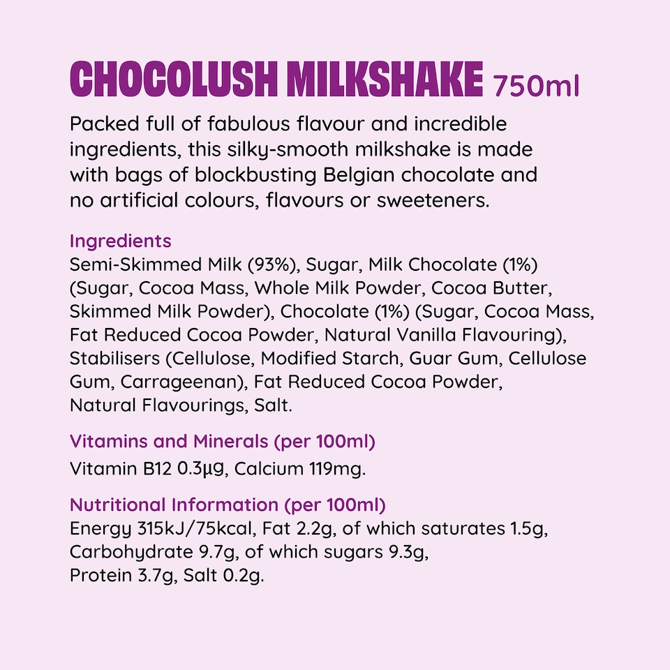 image 1 of Shaken Udder Chocolush Milkshake 750ml