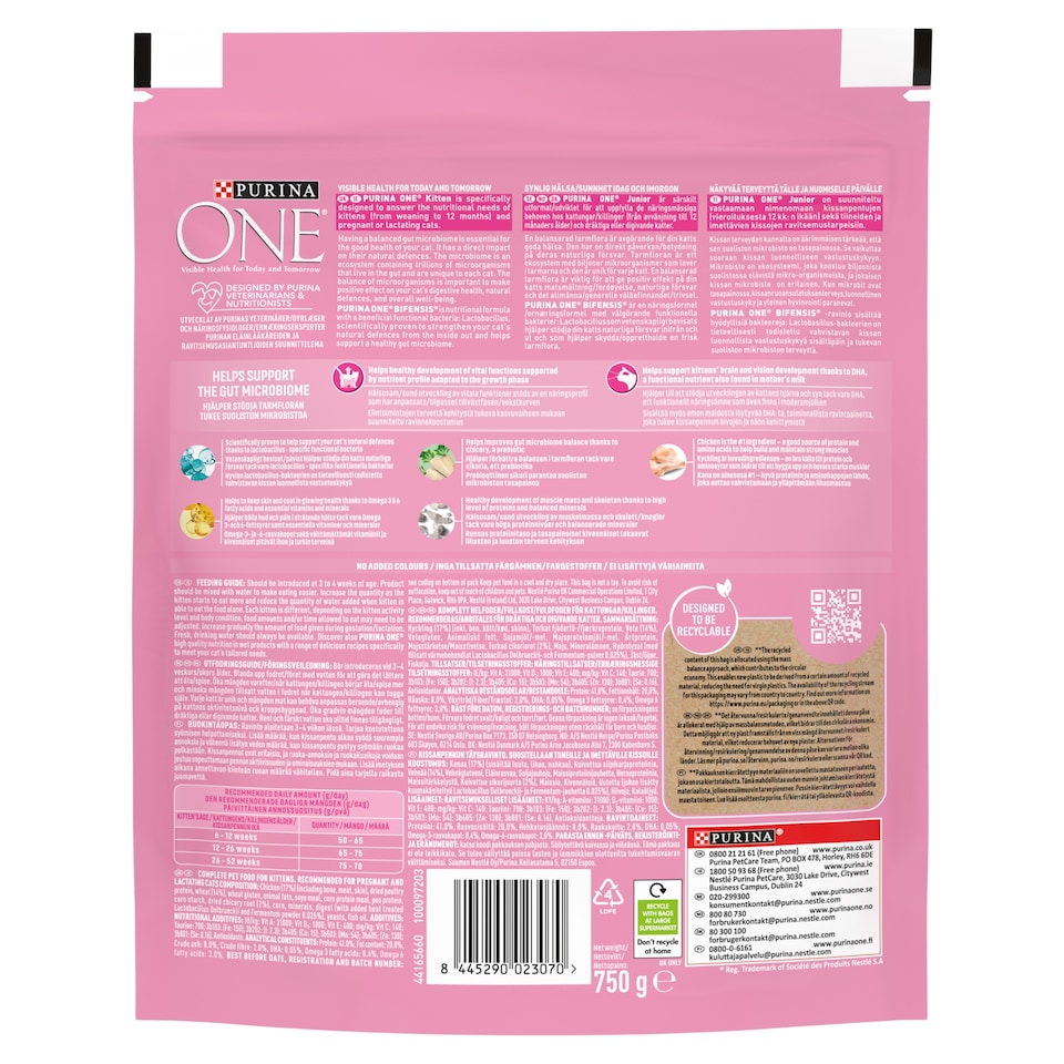 image 1 of Purina One Kitten Dry Cat Food Chicken 750G