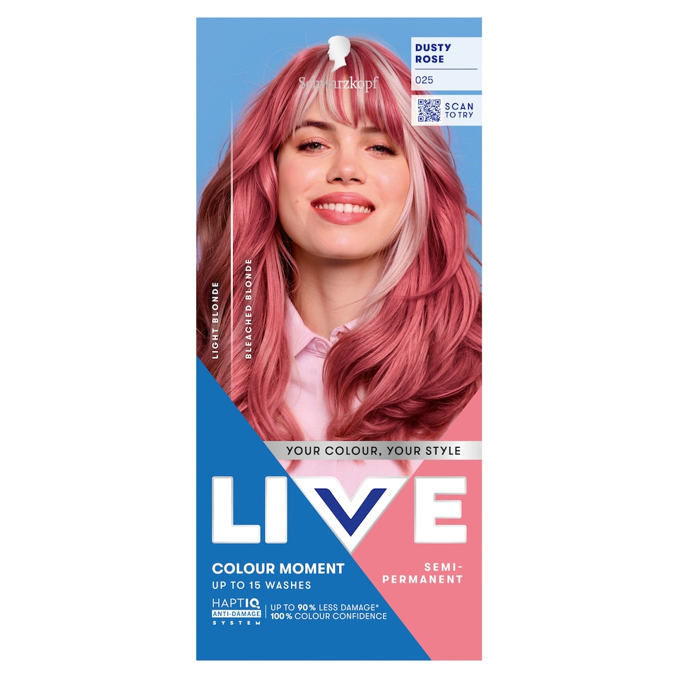 image 1 of Schwarzkopf LIVE Colour Moment 025 Dusty Rose Semi-Permanent Hair Dye