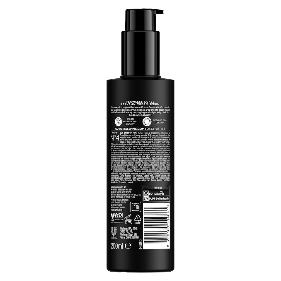 image 1 of Tresemme Flawless Curls Leave In Cream Serum 200ml