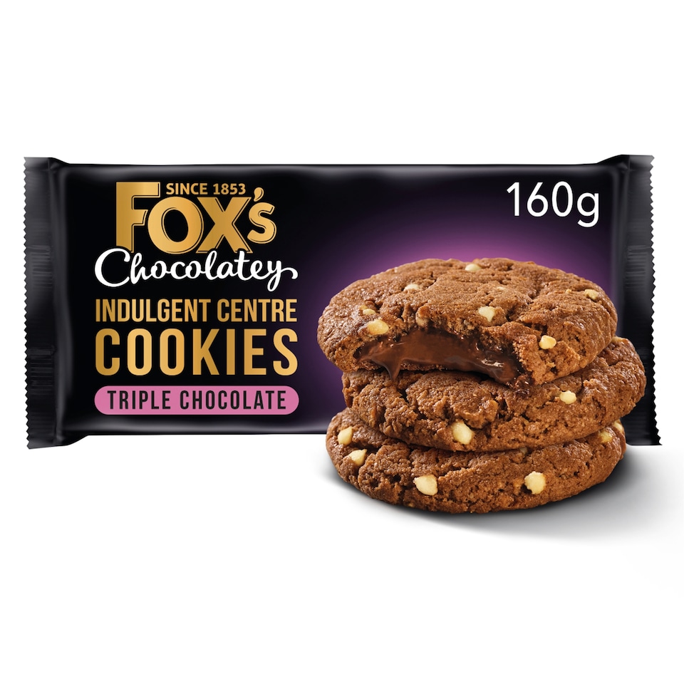 image 1 of Fox's Fabulous Indulgent Centre Cookies - Triple Chocolate 160g